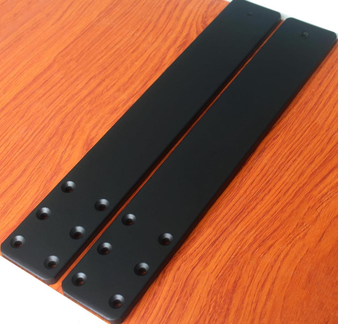 2 Pack L16 x W 2.5" 10mm Thick Hidden Countertop Support Brackets, Straight Steel Countertop Support Brackets Solid Floating Shelf Bracket for Countertops Frosted Black