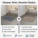 AUDRILO Diatomaceous Stone Bath Mat, Foldable Stone Bath Mats, Quick Drying Bathroom Pad, Super Absorbent & Quick Dry Shower Mat, New Apartment Essential & Housewarming Gift - 23.8 x 15.8 - Grey