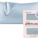 Kitsch Satin Pillowcase, Softer Than Silk Pillow Cases King, Cooling Pillow Covers, Satin Pillowcase with Zipper for Hair, Skin & Quality Sleep, Wrinkle-Free & Smooth, King Size 19"x36", Haze Blue