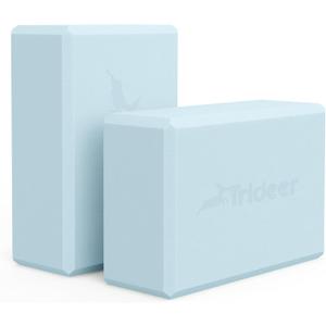 Trideer Yoga Blocks 2 Pack, Soft Non-Slip Foam Blocks with Beveled Edges for Alignment and Stretching in Yoga, Pilates, and Dance - Supportive, Lightweight, Odor Resistant, Latex-Free