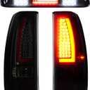 LED Tail Light + 3rd Brake Light Kit Fit for Chevy Silverado 1500 2500 HD 1999-2002, for GMC Sierra 1500 2500 HD Fleetside 1999-2003, Taillights and High Mount Stop Light, 3 Pcs, Smoke Lens