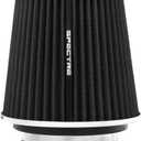 Spectre Universal Clamp-On Air Filter: High Performance, Washable Filter: Round Tapered; 3 in/3.5 in/4 in Flange ID; 6.719 in (171 mm) Height; 6 in (152 mm) Base; 4.75 in (121 mm) Top, SPE-8131, Black