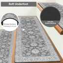 OJIA Extra Non-Slip Stair Treads for Wooden Steps 15PCS, 30"X8" Rubber Indoor Stair Runner Slip Resistant Stair Rugs Safety Mats for Dogs, Kids & Elders, Stairway Grip Step Treads, Gray