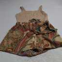 Women's 2 Piece Floral Boho Outfit Sleeveless Square Neck Tank Top and Tribal Print Belted Shorts Vacation Sets (Large, Multicolor)