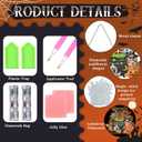 6 Pcs Halloween Diamond Art Painting Kits Hanging Sign Set Witch Pumpkin Gnome Glow in The Dark Diamond Art Painting Kits Halloween Hanger Adult 5d DIY Craft for Wall Door Window Porch Decor (Boo)