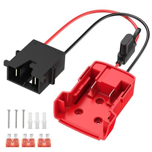 Kzreect Battery Adapter Compatible with Milwaukee 18V Battery, Conversion Kit with Fuse Holder and Wire Harness Connector Compatible with Fisher-Price 12V