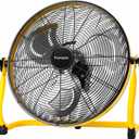 16" High-Velocity Portable Battery Operated Floor Fan for Home Camping Gym Garage Gazebo Greenhouse, 360 Adjustable Tilt with Max 60 Hours Working Time