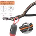 Nylon Short Dog Leash for Dog Training, Traffic Padded Handle Short Dog Lead for Training Control Reflective Threads, Pet Leashes for Dogs (Black 18.5in)