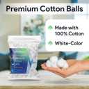 Premium Cotton Balls for Face - 300 Absorbent and Soft White Colored Cotton Balls - Made with 100% Cotton - Use for Crafts, Makeup, Wounds, and Nails