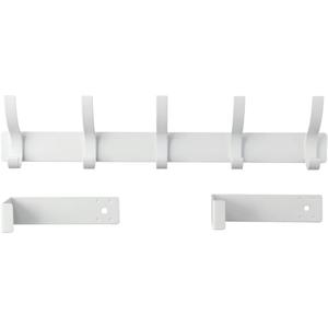 White Over The Door Hooks, 5 Hooks Towel Hook Rack Heavy Duty Space Aluminum Coat Hook Robe Hanger Hanging Towel Rack Organizer for Bathroom Entryway