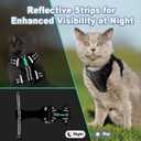 Cat Harness and Leash Set Escape Proof for Kitten Walking, Soft Adjustable Top Handle Vest Harnesses for Cats, Easy Control Breathable Reflective Small Medium Large, Black, XS