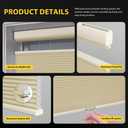 Top Down Bottom Up Cordless Cellular Shades, 31 5/8" W × 64" H, Beige