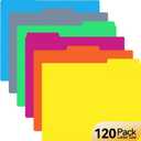 120 Pack Colored File Folders, 1/3 Cut Tab Letter Size 8.5" x 11" Manila Folders, Assorted 6 Colors for School, Office Supplies, Filing Folders & Document Organization