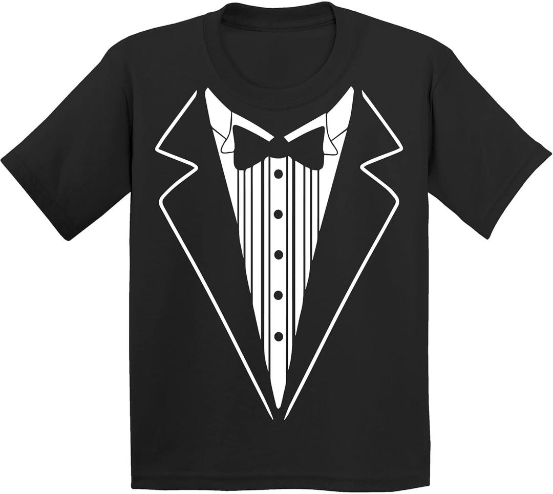 P&B Tuxedo White Funny Youth T-Shirt (Small)