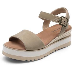 DREAM PAIRS Women's Open Toe Buckle Ankle Strap Espadrille Platform Wedge Sandals 7