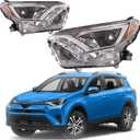Driver & Passenger Side Headlights Assembly Left & Right Headlamps Assembly Replacement for 2016 2017 2018 Rav4 TO2502247 TO2503247