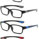 JOON-joon Reading Glasses Men 4 Pairs Ultra Light TR90 Sports Style Blue Light Blocking Readers+2.5