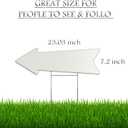 23 x 7 Inches 10 Pack Large Size White Arrow Signs with Stakes,This Way Directional Arrow Yard Signs,Wedding Yard Signs, Birthday Party Signs (White 10 pack)