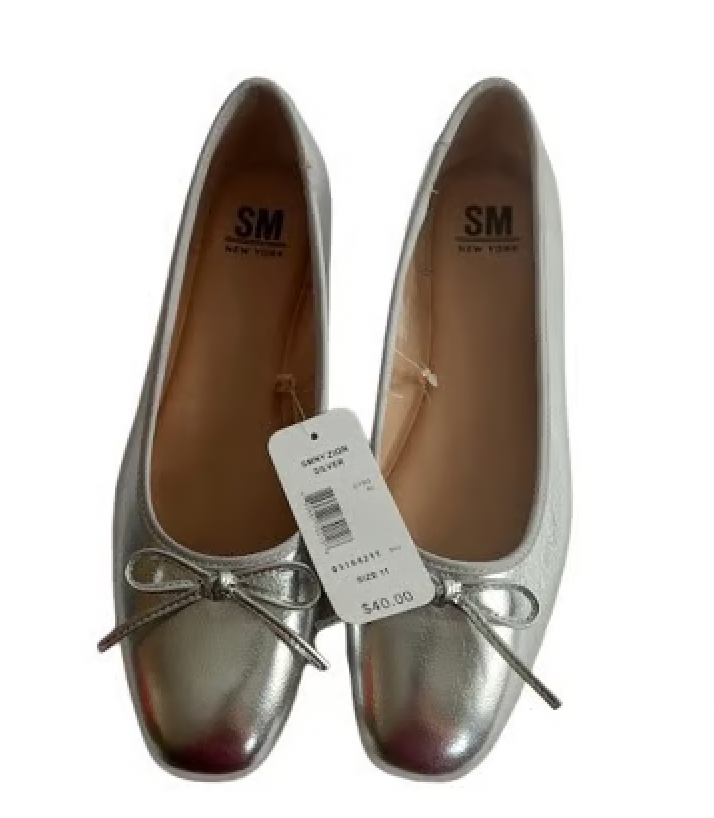 Steve Madden New York Zion Women's Flats Shoes Silver Size 7