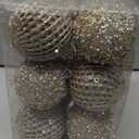 3.15" Christmas Ball Ornaments Glitter Shatterproof Christmas Tree Ornaments Sequin Xmas Hanging Balls Decorations for Wedding Party Holiday(Champagne Gold, 12pc-8cm)