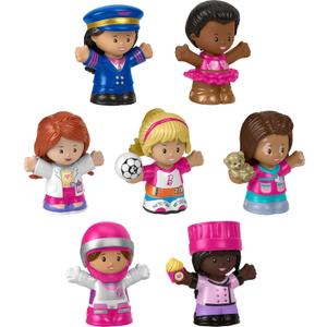 Fisher-Price Little People Barbie Toddler Toys, You Can Be Anything Figure Pack, 7 Characters for Pretend Play Ages 18+ Months 