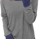 Angerella Womens Long Sleeve Shirts Casual Crewneck Sweatshirt Loose Fitting Tops Tshirt (XXL)