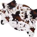 MACEVIA Cow Print Rug Faux Cowhide Rugs Cute Animal Area Carpet Western Decor for Living Room Bedroom with Anti-Slip Rubber Large Size 59" L x 47.2" W(4.9ft x 3.9ft)
