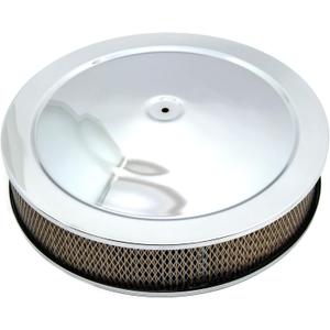 14" Chrome Steel Air Cleaner Set - Recessed Base