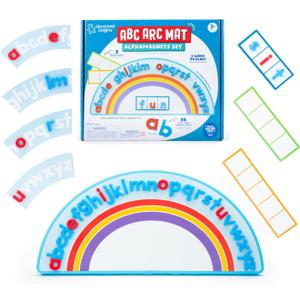 Educational Insights ABC Arc Mat AlphaMagnets Set - Magnetic Letter Board, Toddler Alphabet Magnets, Magnetic Letters and Numbers, ABC Learning Toys for Kids Ages 3-5, Spelling Toys, Alphabet Arc (1-Pack)