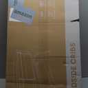 Baby Bassinet Bedside Crib, 3-in-1 Baby Bassinet Bedside Sleeper with Mattress and Soft, Breathable Sheet, Full-Mesh Sides, 6-Height Adjustable, Stable and Secure Crib for Newborns (Wood Grain Legs + Beige Bed)