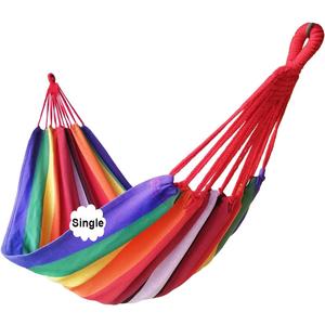 Brazilian Single Hammock 1 Person Canvas 200X100cm Total Length 310cm Load 250kg Cotton Hammock for Garden Backyard Outdoor and Indoor Full Color, Single