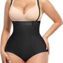 SHAPELLX Tummy Control Shapewear for Women High Waisted Body Shaper Faja Colombiana Black Waist Trainer Bodysuit(Black, L)
