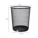 Haofy Metal Mesh Trash Can, Sturdy Iron Trash Bin, Circular Shape, Convenient, Lightweight, Compact, High Strength, Mesh Trash Can for Kitchen Bathroom Office Room (Black), 2.6 gallons