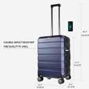 KROSER Hardside Expandable Carry On Luggage with Spinner Wheels & Built-in TSA Lock, Durable Suitcase Rolling Luggage with USB Port, Carry-On 20-Inch, Navy