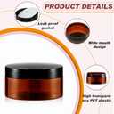 Dandat 24 Pcs 4 oz Plastic Jar Container with Lid and Label Refillable Empty Round Amber PET Cosmetic Sample Slime Containers for Lotion, Cream, Ointments, Body Butter, Makeup, Travel Storage