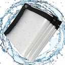 7x16 ft Heavy Duty Tarps, Clear Tarp Cover Waterproof, Clear Vinyl Tarps with Grommets, for Patios, Multipurpose Protective Cover 