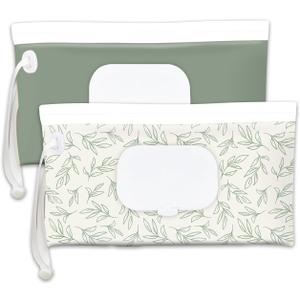 Baby wipes dispenserportable baby wipes holder for outdoor, Refillable baby wipes container, on the go wet wipe pouch for travel, resuable wipes dispenser for hiking (sage)