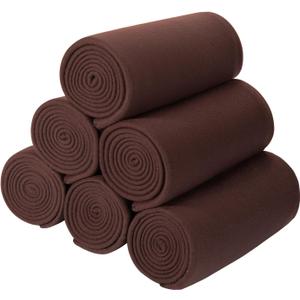 CAI TENG Fleece Blanket Blankets Bulk Pack of 6 Cozy Fleece Throw Blankets 50x60 Warm Soft Lightweight Breathable Pet-Friendly for Bed Sofa Kids Wedding Gifts Camping Luxury Chocolate Brown