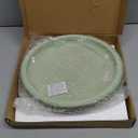 KULEDM Handmade Wooden Decorative Tray, Small Beaded Coffee Table Tray Decor, Sage Round Serving Tray for Coffee Table, Dining Room Table Entryway and Living Room Table