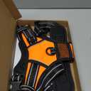 PHOEPET Reflective Dog Harness Large Breed Adjustable No Pull Vest with with Handle 2 Metal Rings 3 Buckles [Easy to Put on & Take Off](L, Orange)