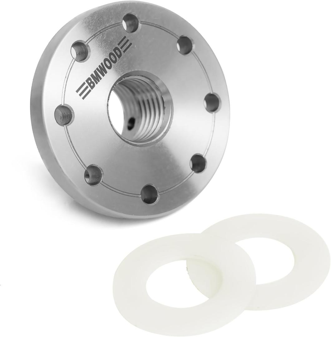 3" Faceplate with 1"x8TPI Thread,with Two Nylon Washers for Woodturning Lathe,8 Mounting Holes.
