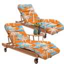 Uthem 2Pcs Outdoor Chaise Lounge Chair Cushion 75.1 x 22.8 x 4.7 Inches 100% Waterproof Replacement Cotton Patio Pool Lounge Chair Cushion for Outdoor Furniture with Ties, Orange Coconut Tree