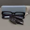 livho Oversized Eyewear Frame for Woman and Men - Rectangle Fashion Glasses for Computer, Chic Preppy Frame (All Black)