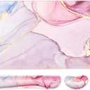 Keyboard Mouse Pad Set, Extended Mouse Pad+Keyboard Wrist Rest Support, Memory Foam Ergonomic Easy Typing, 3Pcs (35.415.7 in) Desk Pad Set for Home Office Study Game- Pink Marble