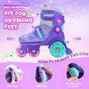 METROLLER Adjustable Boys Balance Roller Skates for Toddler Ages 3-6 Rainbow Unicorn Dinosaurs Illuminating Rollerskates for Girls Kids Three Line Wheels Suitable for Beginners