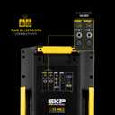 SKP PRO Audio Q10 MKII 10-Inch Portable PA System & Party Speaker, 1300W Powered Bluetooth Speaker with DSP, 3-Channel Mixer & XLR Out, Durable Active DJ Loudspeaker for Outdoor Events & Stage