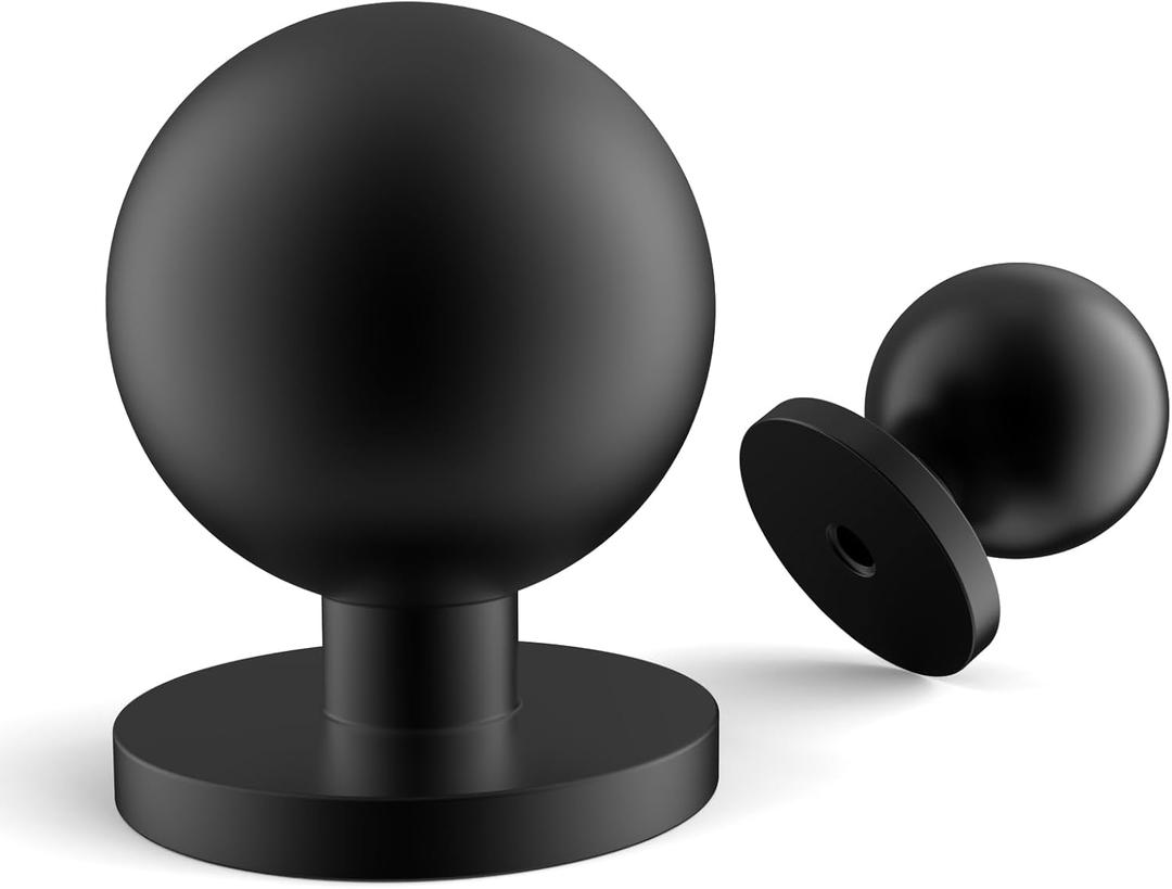12 Pack Matte Black Cabinet Knobs Dresser Knobs Solid Zinc Alloy Drawer Knobs for Kitchen Cupboard Drawer Dresser Single Hole Handware