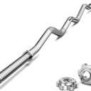47" EZ Curl Bar Weight Lifting Bar, 1-inch Plates Curl Bars for Squats/Hip Thrusts/Lunges, Weight lifting Plates Curling Bar for Gym and Home -2 Star Collars(280lb Weight Capacity) (Silver)