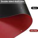 Leather Table Cover,1.8mm Thick,48x72 Inch,Table Protector for Dining Room Table,Dining Table Cover,Table Cover Protector,Table Pads for Dining Room Table(Black+Wine Red,48x72)