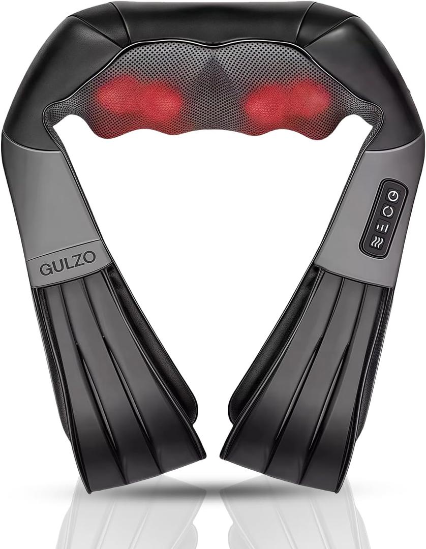 4D Shiatsu Neck and Shoulder Massager with Heat, Deep Tissue Back and Neck Massager for Pain Relief, Eco-Friendly Portable Massage Pillow for Home Office Car, Relaxing Gift for Men and Women